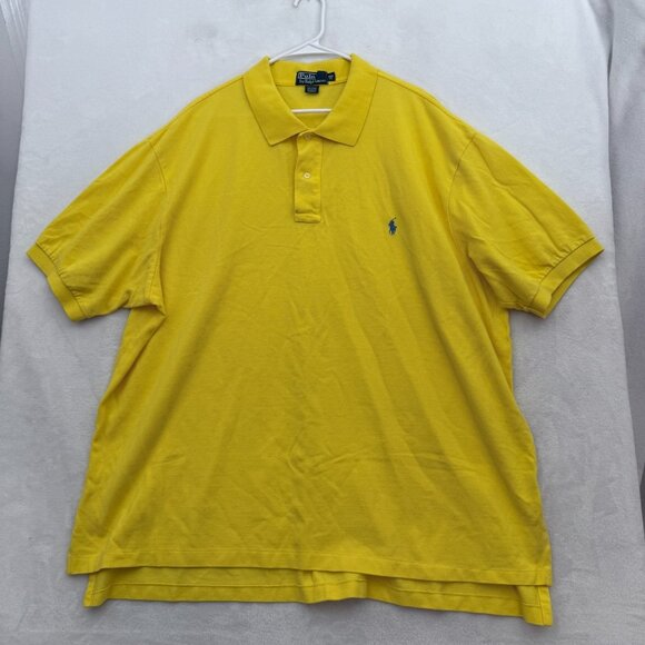 Polo Ralph Lauren Polo Shirt Mens 3XB Big Yellow Knit Pony Preppy - Picture 1 of 8